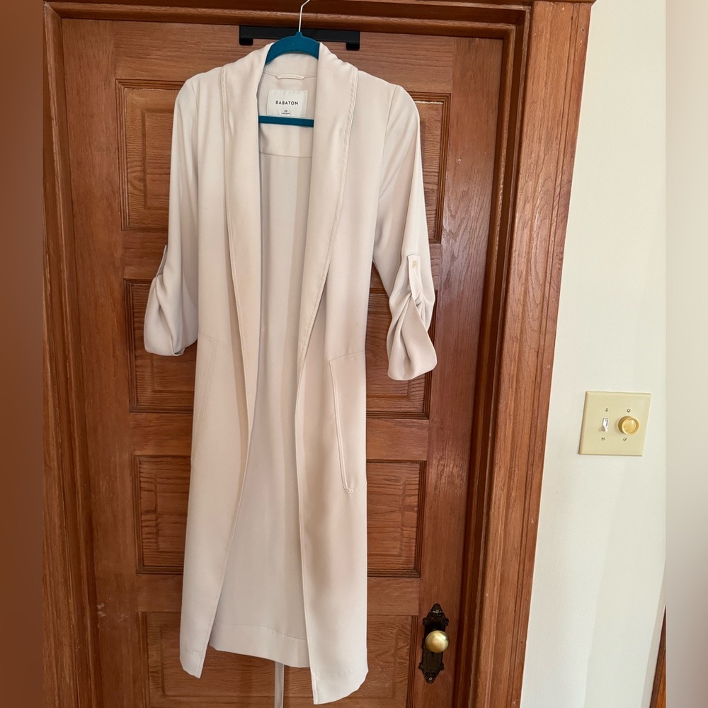 Babaton Cream Open Front Drapey Jacket